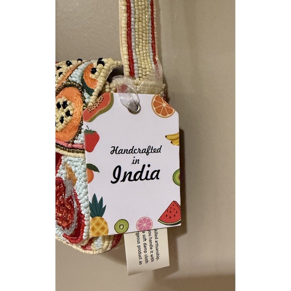 NWT Viral Beaded Bag Colorful Fruit Handcrafted Made in India - Picture 3 of 4